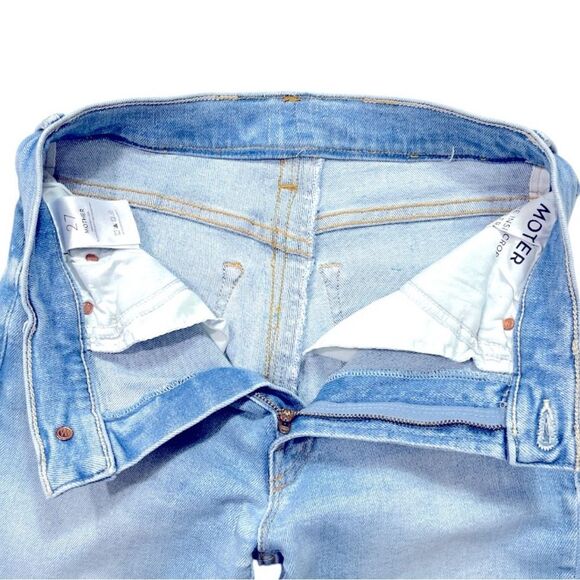 Mother The Insider Crop Step Fray Limited Edition Light Blue Denim Jeans 26 - Picture 8 of 16